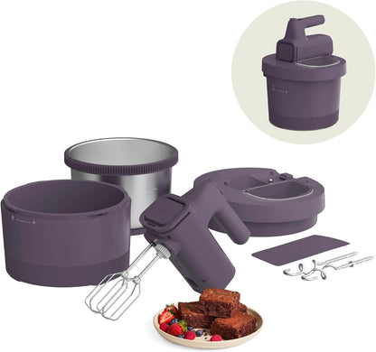 3.5 Qt Hand & Stand Mixer, 2 in 1 Electric Mixer with Bowl, Oatmilk