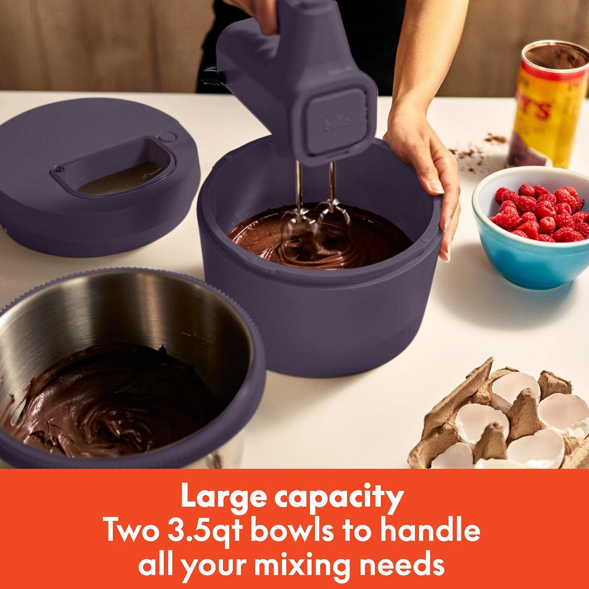 3.5 Qt Hand & Stand Mixer, 2 in 1 Electric Mixer with Bowl, Oatmilk