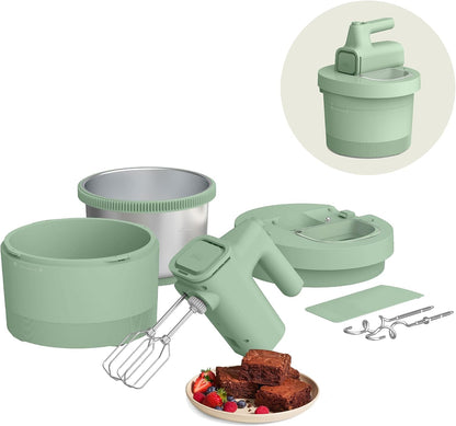 3.5 Qt Hand & Stand Mixer, 2 in 1 Electric Mixer with Bowl, Oatmilk