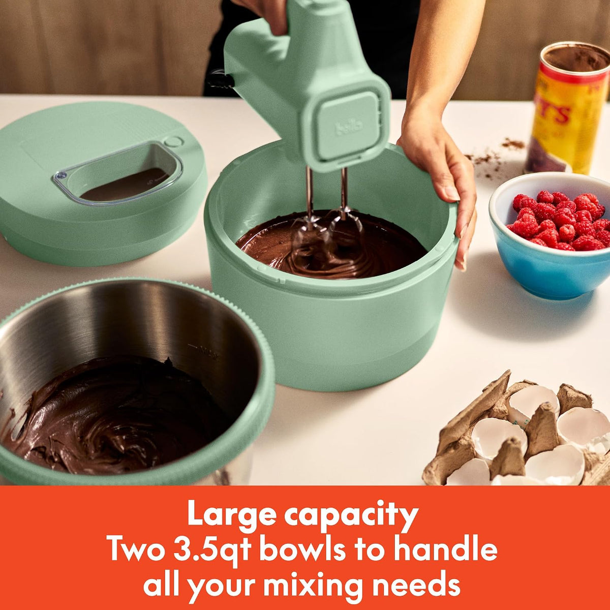 3.5 Qt Hand & Stand Mixer, 2 in 1 Electric Mixer with Bowl, Oatmilk