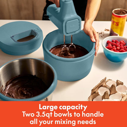 3.5 Qt Hand & Stand Mixer, 2 in 1 Electric Mixer with Bowl, Oatmilk