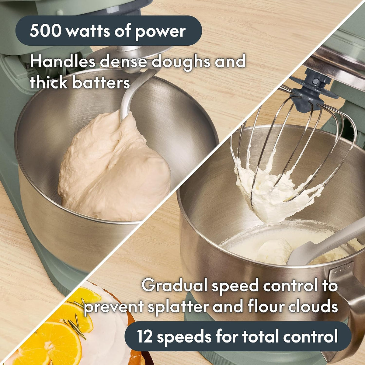 3.5 Qt Hand & Stand Mixer, 2 in 1 Electric Mixer with Bowl, Oatmilk