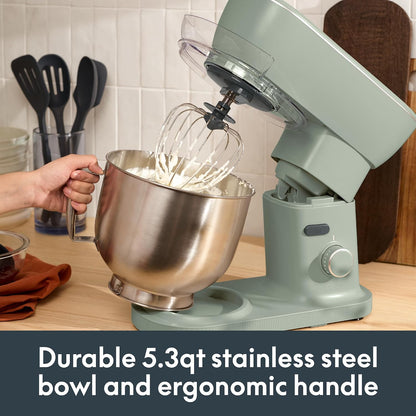3.5 Qt Hand & Stand Mixer, 2 in 1 Electric Mixer with Bowl, Oatmilk