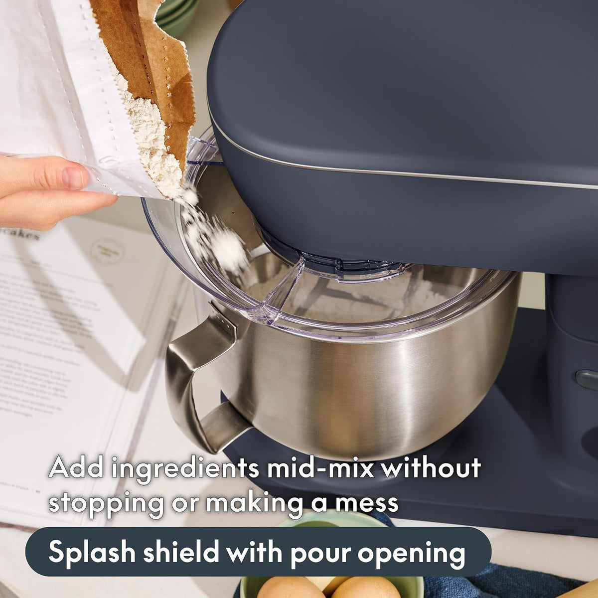 3.5 Qt Hand & Stand Mixer, 2 in 1 Electric Mixer with Bowl, Oatmilk