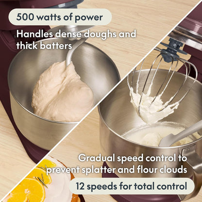3.5 Qt Hand & Stand Mixer, 2 in 1 Electric Mixer with Bowl, Oatmilk