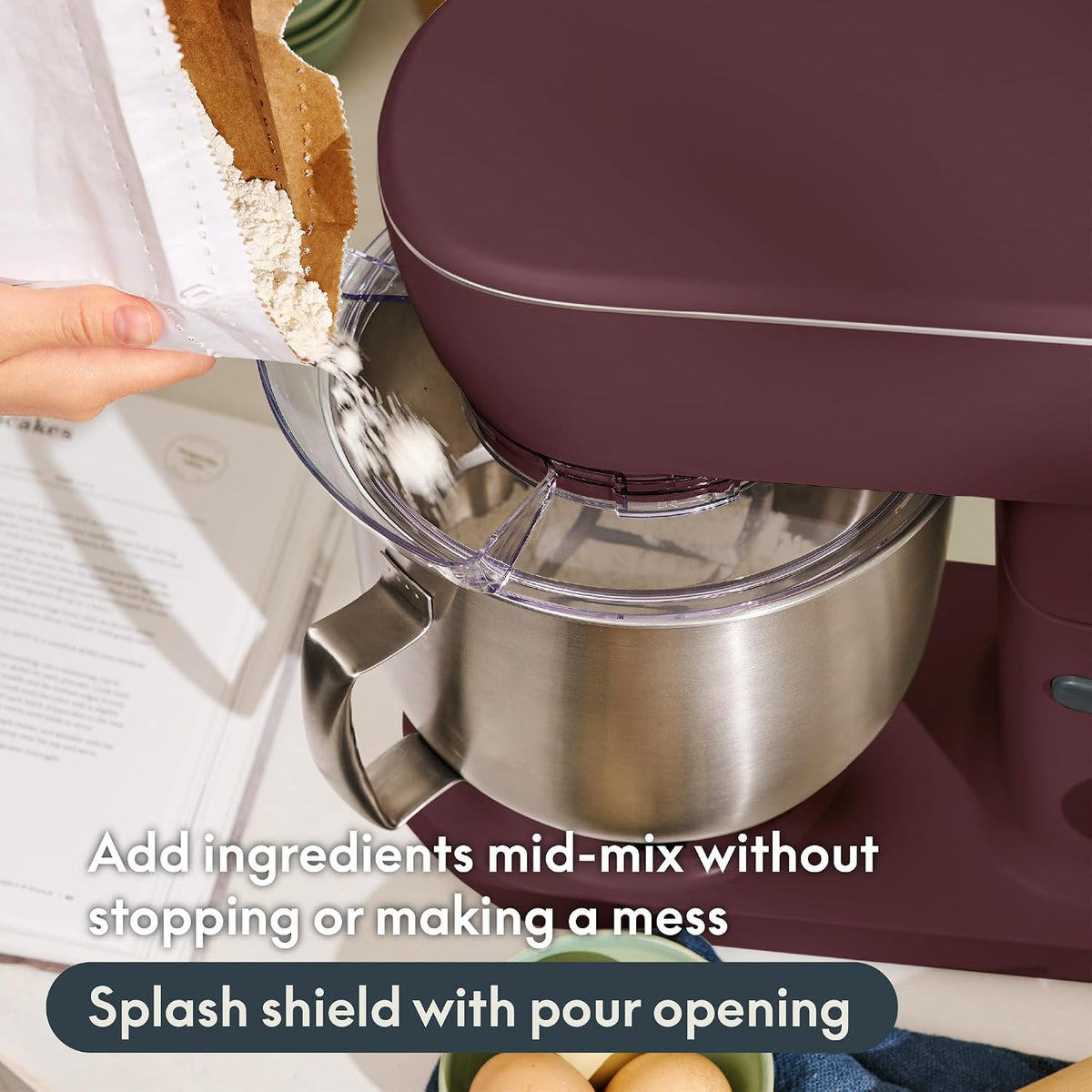 3.5 Qt Hand & Stand Mixer, 2 in 1 Electric Mixer with Bowl, Oatmilk