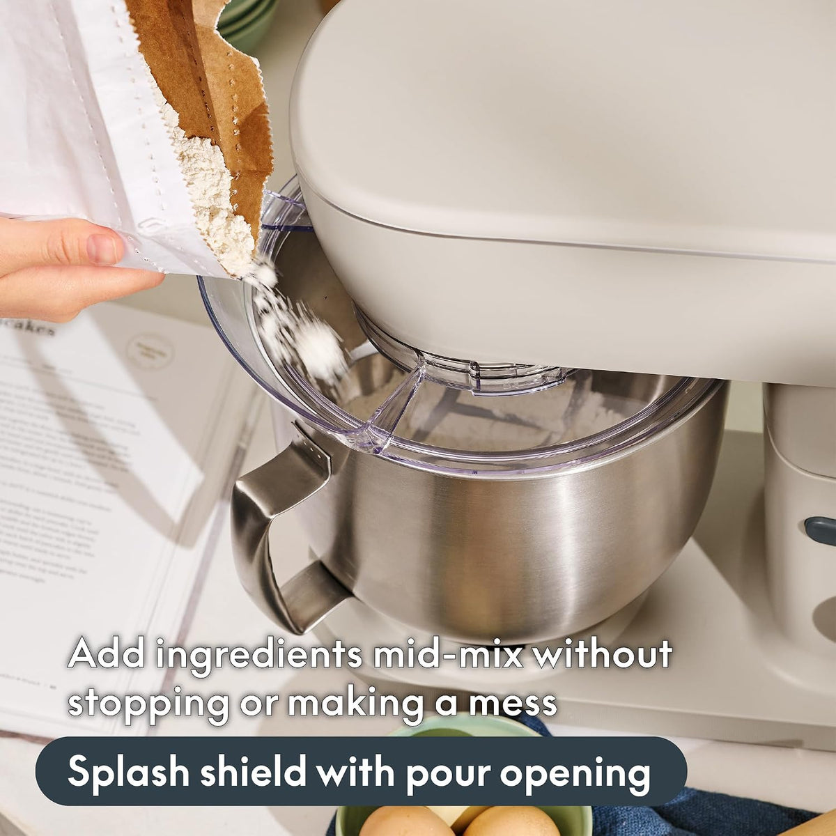 3.5 Qt Hand & Stand Mixer, 2 in 1 Electric Mixer with Bowl, Oatmilk