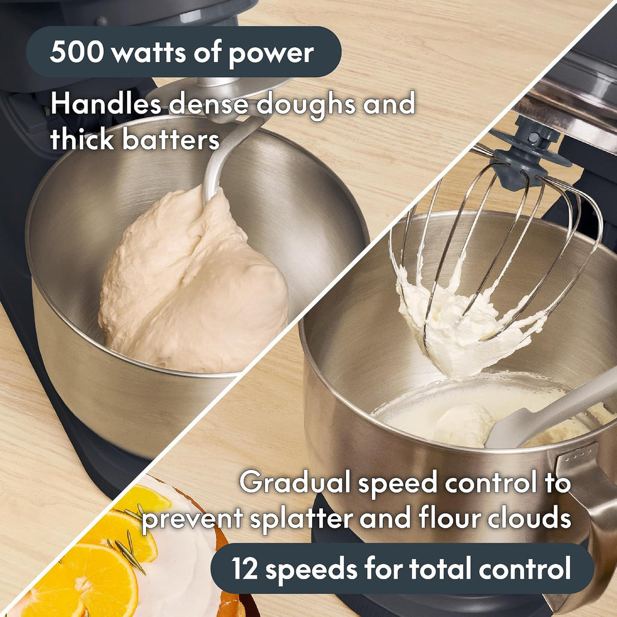3.5 Qt Hand & Stand Mixer, 2 in 1 Electric Mixer with Bowl, Oatmilk