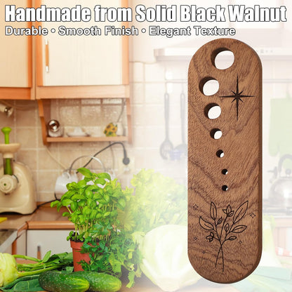 2 Pcs Wooden Vegetable Leaf Separator Herb Stripper Tool Supplies with Cleaning Brush Wood Leaf Peeler Tool 7 Hole Sizes Fun Kitchen Gadget Herb Stripper Bowl Gifts for Home Cooks Chefs