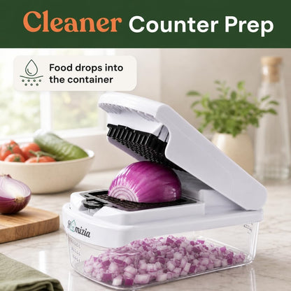 Vegetable Chopper, 15-in-1 Food Chopper with Container, Mandoline Slicer Dicer, Onion Chopper, Vegetable Cutter with Interchangeable Blades, Kitchen Gadget for Meal Prep, Fruits Veggies