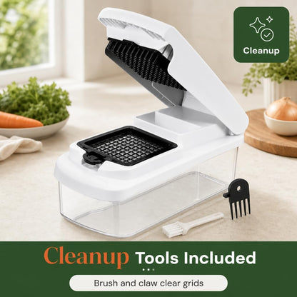 Vegetable Chopper, 15-in-1 Food Chopper with Container, Mandoline Slicer Dicer, Onion Chopper, Vegetable Cutter with Interchangeable Blades, Kitchen Gadget for Meal Prep, Fruits Veggies