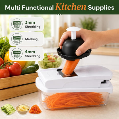 Vegetable Chopper, 15-in-1 Food Chopper with Container, Mandoline Slicer Dicer, Onion Chopper, Vegetable Cutter with Interchangeable Blades, Kitchen Gadget for Meal Prep, Fruits Veggies