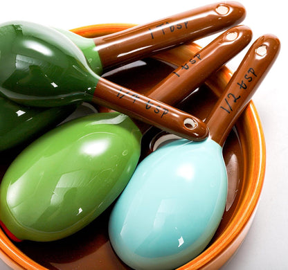 5Pcs Ceramic Measuring Spoons in Pot, Cactus Shape Baking Measuring Spoons and Cup Decorative Cactus Figurine Measuring Spoon Set for Baking, Milk, Sugar, Salt