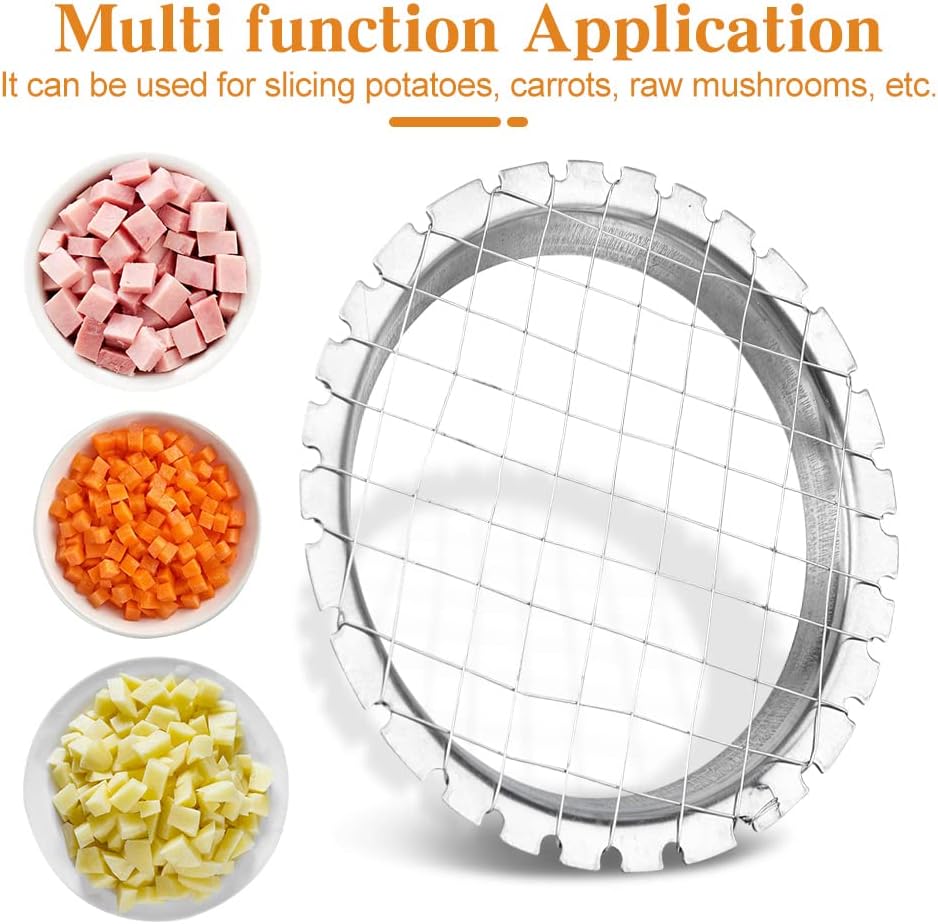 Stainless Steel Egg Chopper Hard Boiled Wire Egg Slicer, 3.5inch Fruit Salads Cuter Small Potato Cutter Hard Boiled Egg Slicers Fruit Cube Handheld for Restaurant Kitchen(as shown)