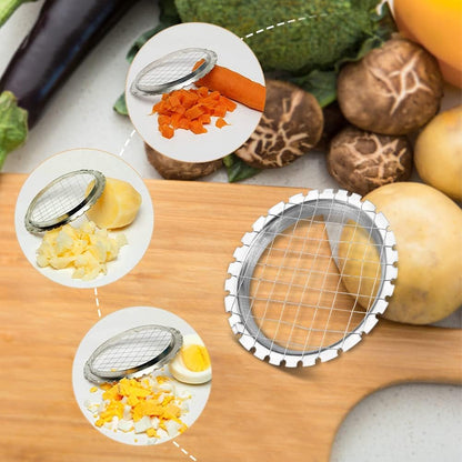 Stainless Steel Egg Chopper Hard Boiled Wire Egg Slicer, 3.5inch Fruit Salads Cuter Small Potato Cutter Hard Boiled Egg Slicers Fruit Cube Handheld for Restaurant Kitchen(as shown)