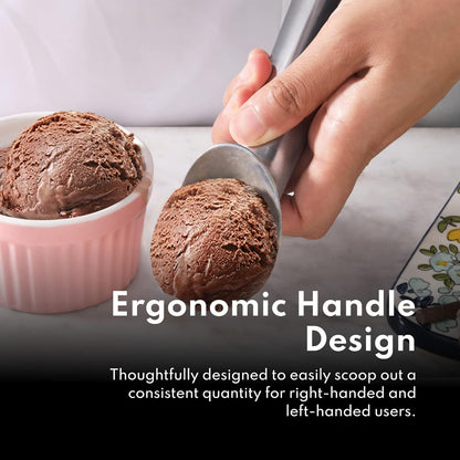 Commercial Ice Cream Dipper Scoop, Size 12, 3 oz Aluminum Ice Cream Scoop with Yellow Handle, Hand Wash Only