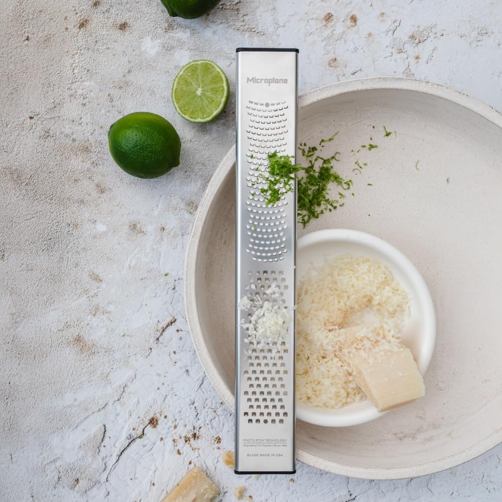 Dual Blade Stainless Steel Zester 2in1 – 30th Anniversary Edition, Dual Function Zesting Ideal for Citrus, Cheese, Chocolate, American-Made Blade, Ergonomic & Dishwasher Safe