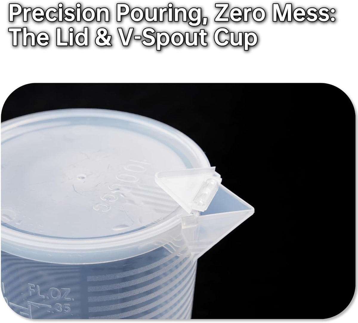 Measuring cups 35oz (1000 mL), Plastic, Multipurpose - Great for Chemicals, Oil, Pool and Gardening - Ounce (oz) and Milliliter (mL)