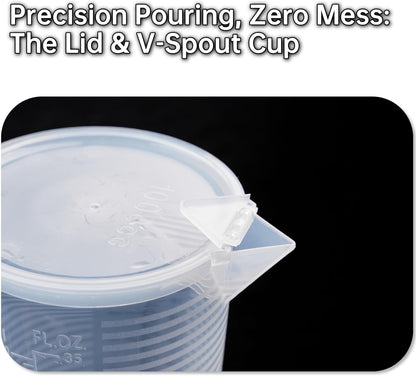Measuring cups 35oz (1000 mL), Plastic, Multipurpose - Great for Chemicals, Oil, Pool and Gardening - Ounce (oz) and Milliliter (mL)