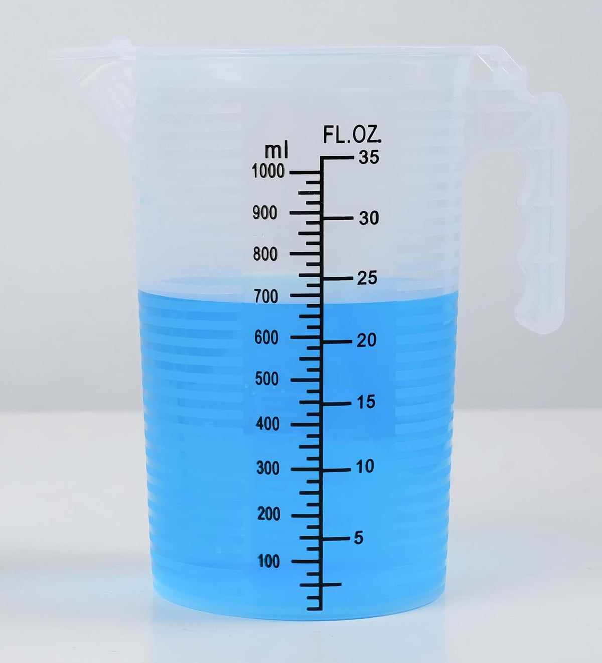 Measuring cups 35oz (1000 mL), Plastic, Multipurpose - Great for Chemicals, Oil, Pool and Gardening - Ounce (oz) and Milliliter (mL)