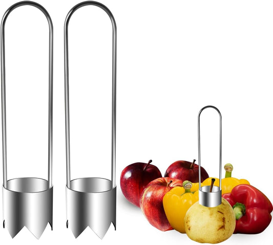 2Pcs 2 in 1 Pepper Seed Corer Remover，Apple Core Seed Remover Vegetable Corer Bell Pepper Corer Tool for Kitchen Gadget