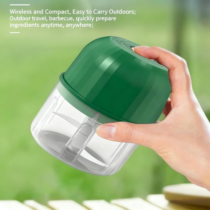 Portable Wireless Food Processor, Mini Electric Garlic Chopper for Vegetables, Nuts, Baby Food, Compact & Rechargeable Kitchen Gadget with Splash-Proof Design