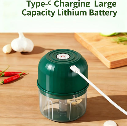 Portable Wireless Food Processor, Mini Electric Garlic Chopper for Vegetables, Nuts, Baby Food, Compact & Rechargeable Kitchen Gadget with Splash-Proof Design