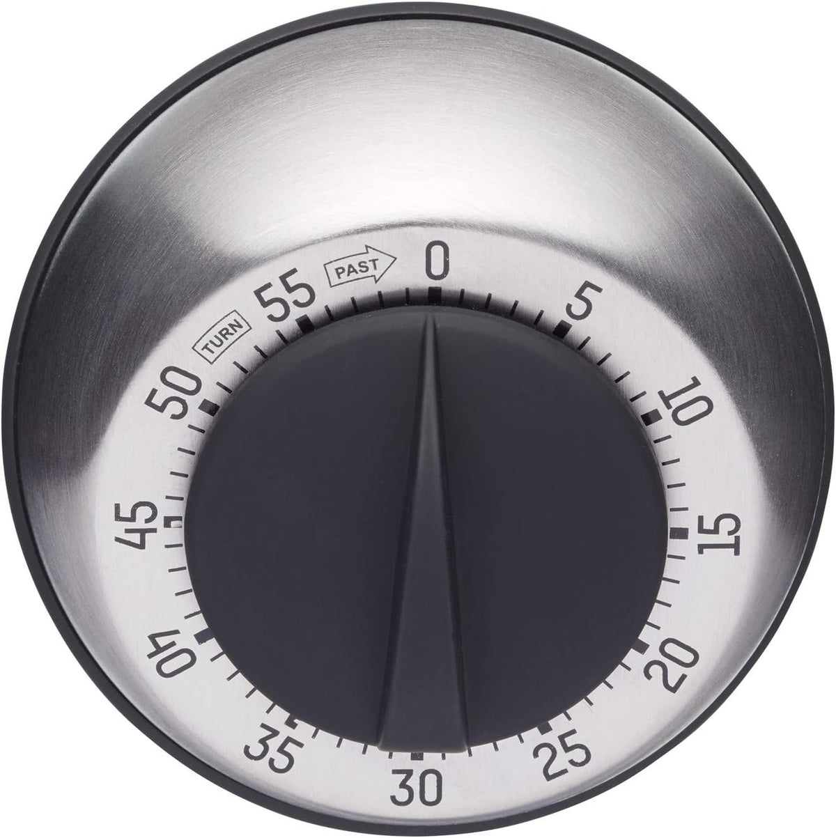Pro Wind Up Kitchen Timer, Stainless Steel 60-Minutes Mini Cook's Timer, Lightweight Cooking and Baking Portable Countdown Countertop Alarm, Endorsed by Professional Chefs,Grey,9.5 cm