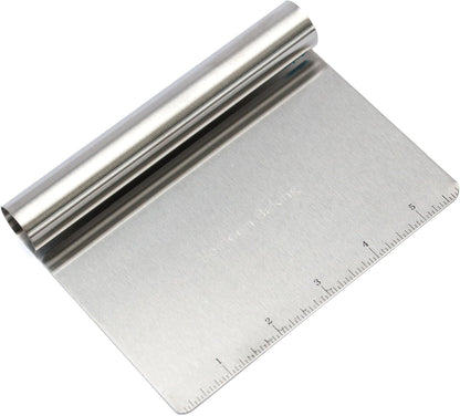 Bench Knife Dough Scraper, Metal Dough Cutter for Baker Use | Versatile Bench Scraper, Dough Cutter Tool for Baking, Bread Cutting and Kitchen Use, Durable Metal Blade for Dough Prep Task