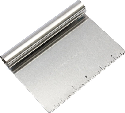 Bench Knife Dough Scraper, Metal Dough Cutter for Baker Use | Versatile Bench Scraper, Dough Cutter Tool for Baking, Bread Cutting and Kitchen Use, Durable Metal Blade for Dough Prep Task