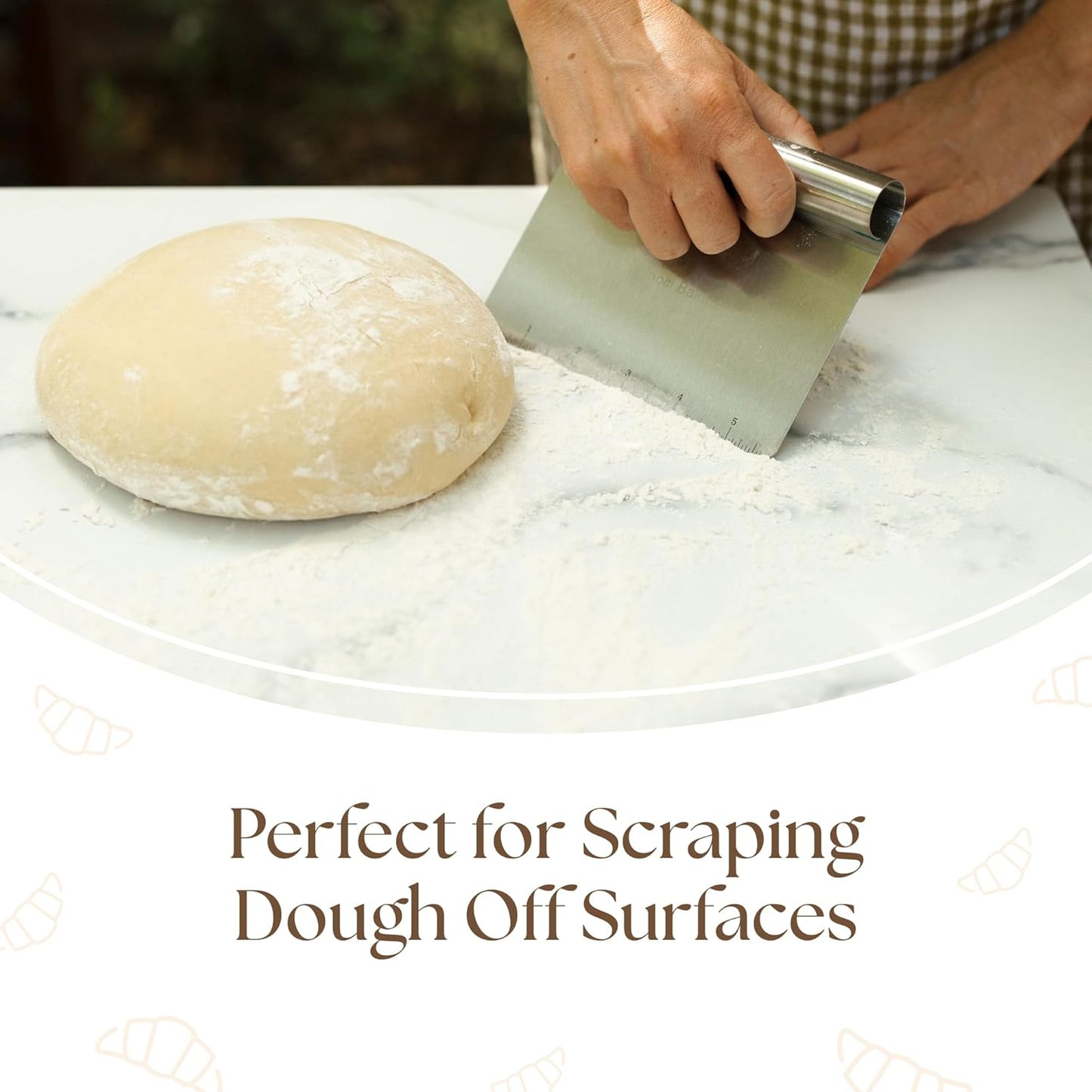 Bench Knife Dough Scraper, Metal Dough Cutter for Baker Use | Versatile Bench Scraper, Dough Cutter Tool for Baking, Bread Cutting and Kitchen Use, Durable Metal Blade for Dough Prep Task