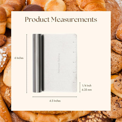 Bench Knife Dough Scraper, Metal Dough Cutter for Baker Use | Versatile Bench Scraper, Dough Cutter Tool for Baking, Bread Cutting and Kitchen Use, Durable Metal Blade for Dough Prep Task