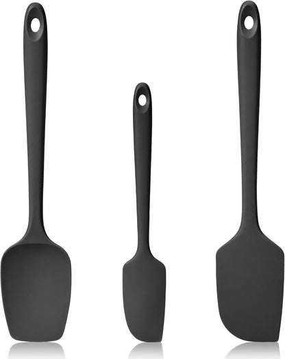 600ºF Heat Resistant Silicone Spatula Spoonula Set of 4, Aqua Sky