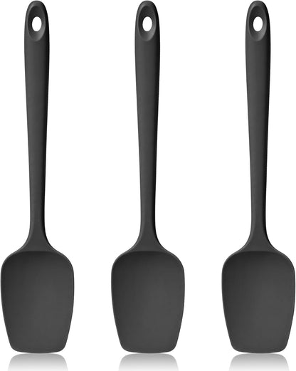 600ºF Heat Resistant Silicone Spatula Spoonula Set of 4, Aqua Sky