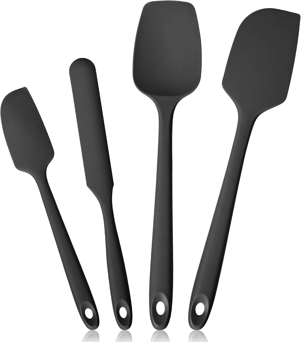600ºF Heat Resistant Silicone Spatula Spoonula Set of 4, Aqua Sky