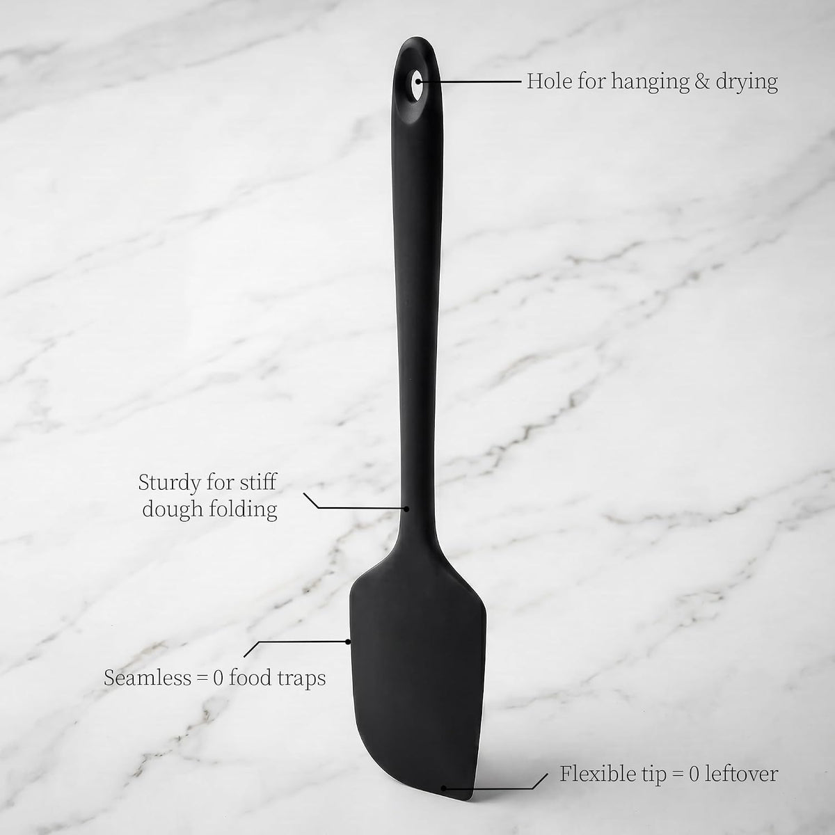 600ºF Heat Resistant Silicone Spatula Spoonula Set of 4, Aqua Sky