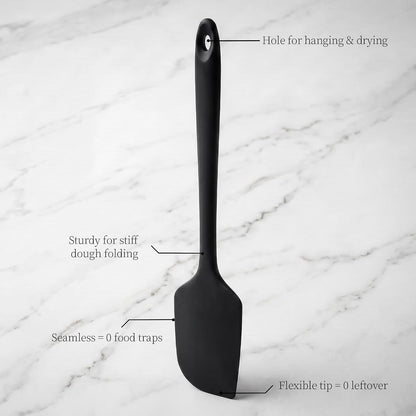 600ºF Heat Resistant Silicone Spatula Spoonula Set of 4, Aqua Sky