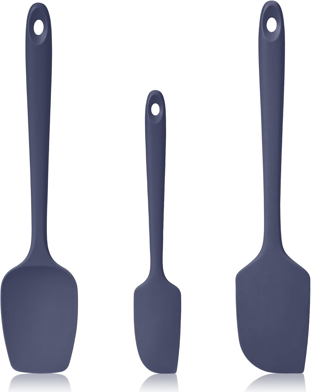 600ºF Heat Resistant Silicone Spatula Spoonula Set of 4, Aqua Sky