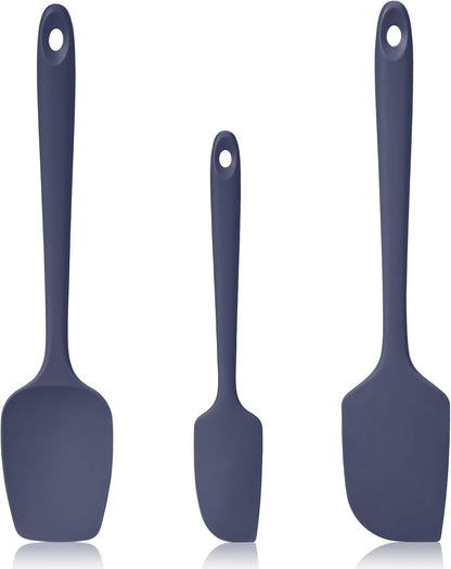 600ºF Heat Resistant Silicone Spatula Spoonula Set of 4, Aqua Sky