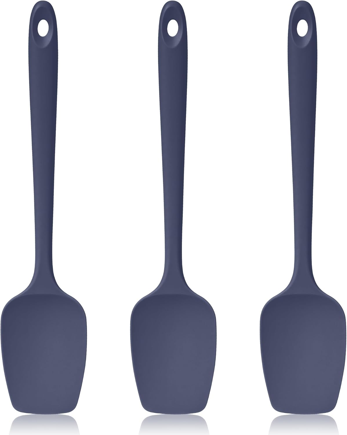 600ºF Heat Resistant Silicone Spatula Spoonula Set of 4, Aqua Sky