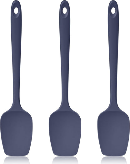 600ºF Heat Resistant Silicone Spatula Spoonula Set of 4, Aqua Sky