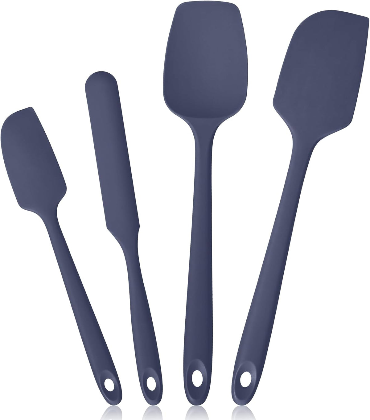 600ºF Heat Resistant Silicone Spatula Spoonula Set of 4, Aqua Sky