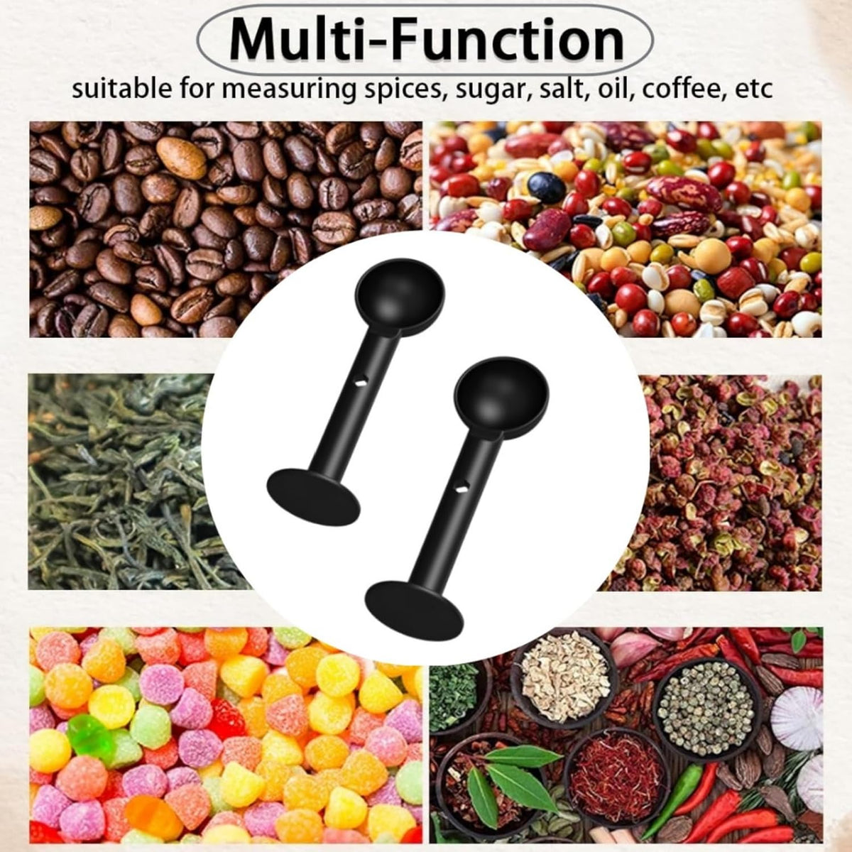 2-In-1 Espresso Coffee Bean Spoon - Replacement for delonghi and Mr Coffee espresso tamper.Tamping Scoop Tamper Tea Tool For Coffee Bean Spoon Coffee Measuring