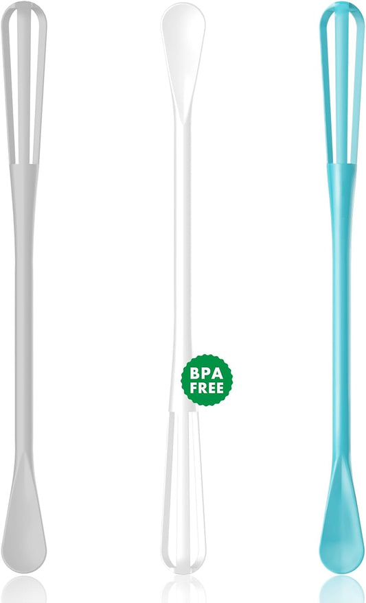 Scandinavian Modern Colors 2-In-1 Mini Whisk and Spoon, Set of 3 | Flexible And Lightweight, Comfortable Long Handle, Easy To Store, BPA-Free, For Eggs, Sauces, Coffee And Hot Chocolate