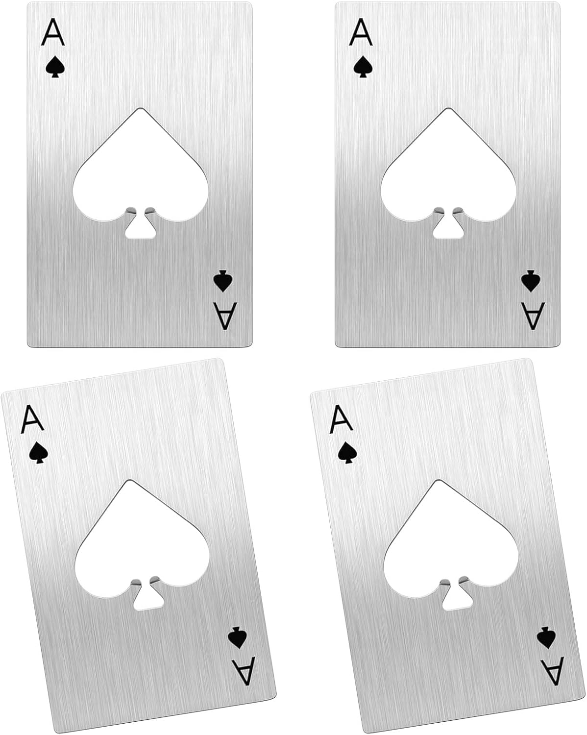 Ace Of Spades Bottle Opener Credit Card Size Pocker Cap Opener Portable Stainless Steel Can Opener (Black & Silver)