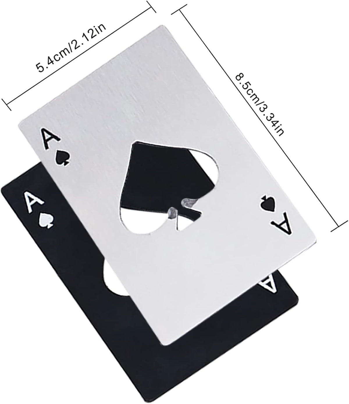 Ace Of Spades Bottle Opener Credit Card Size Pocker Cap Opener Portable Stainless Steel Can Opener (Black & Silver)