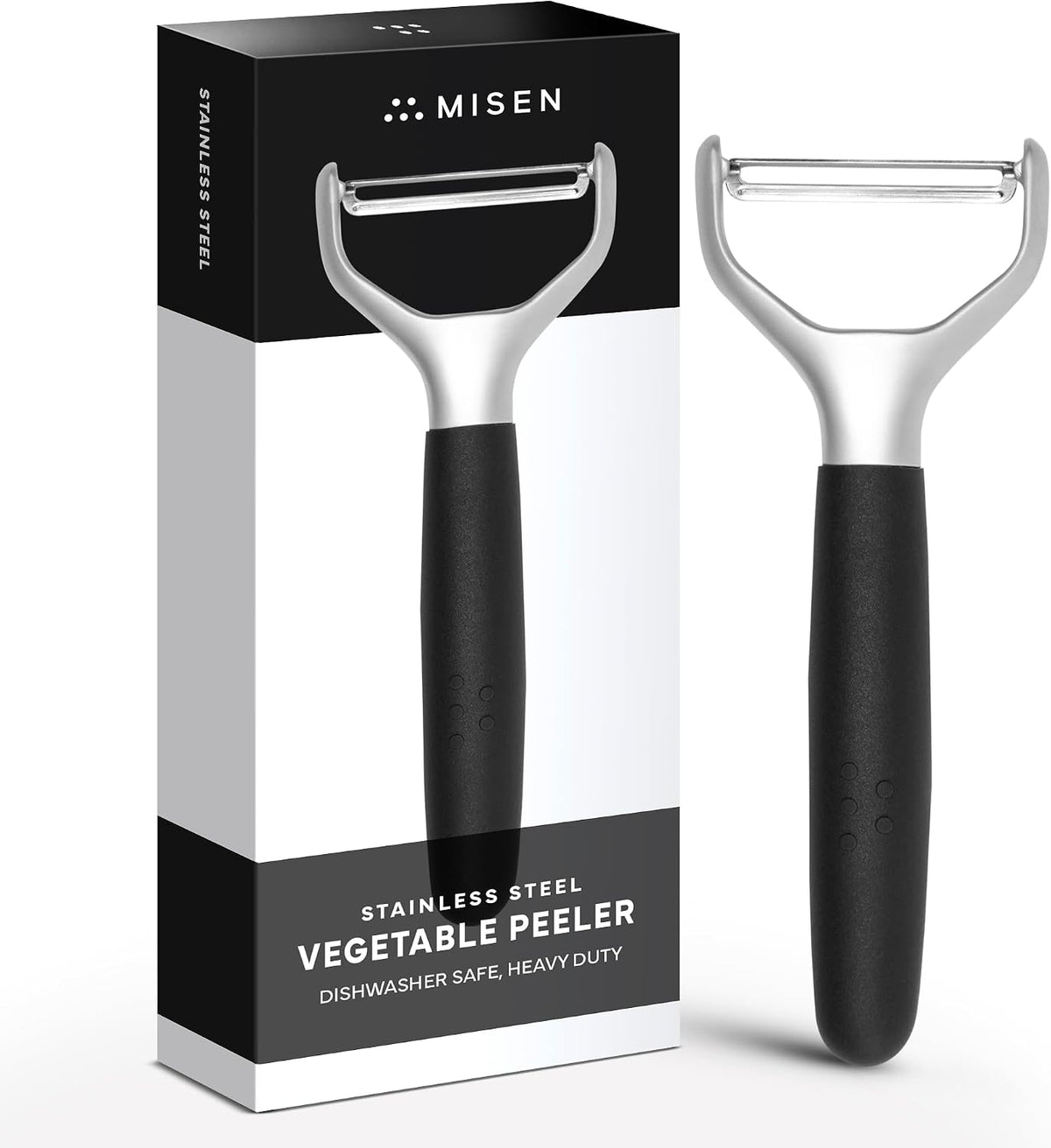 Stainless Steel Vegetable Peeler - Dishwasher Safe Y Peeler - Easy to Use with Potatoes, Cabbage, Carrots, and More - Progessional Grade Kitchen Tool - Black