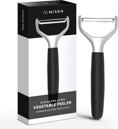 Stainless Steel Vegetable Peeler - Dishwasher Safe Y Peeler - Easy to Use with Potatoes, Cabbage, Carrots, and More - Progessional Grade Kitchen Tool - Black