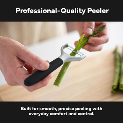 Stainless Steel Vegetable Peeler - Dishwasher Safe Y Peeler - Easy to Use with Potatoes, Cabbage, Carrots, and More - Progessional Grade Kitchen Tool - Black