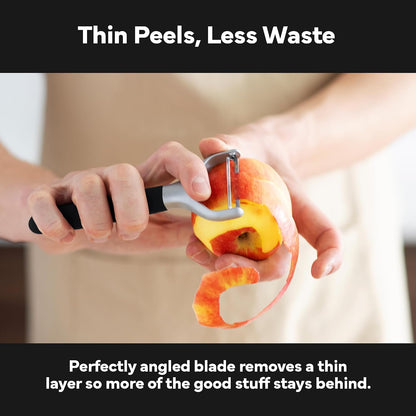 Stainless Steel Vegetable Peeler - Dishwasher Safe Y Peeler - Easy to Use with Potatoes, Cabbage, Carrots, and More - Progessional Grade Kitchen Tool - Black